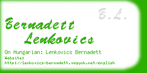 bernadett lenkovics business card